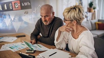 Un couple consulte sa facture d'énergie